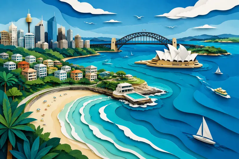 Australian rannikko ja turkoosi valtameri