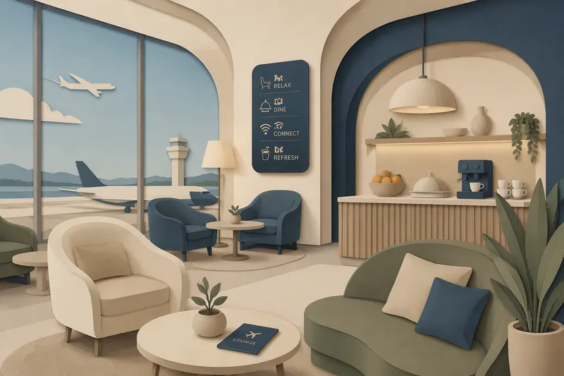Moderni ja tyylikäs lentokenttälounge