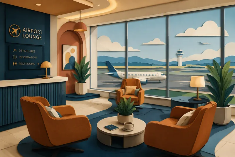 Moderni ja tyylikäs lentokenttälounge