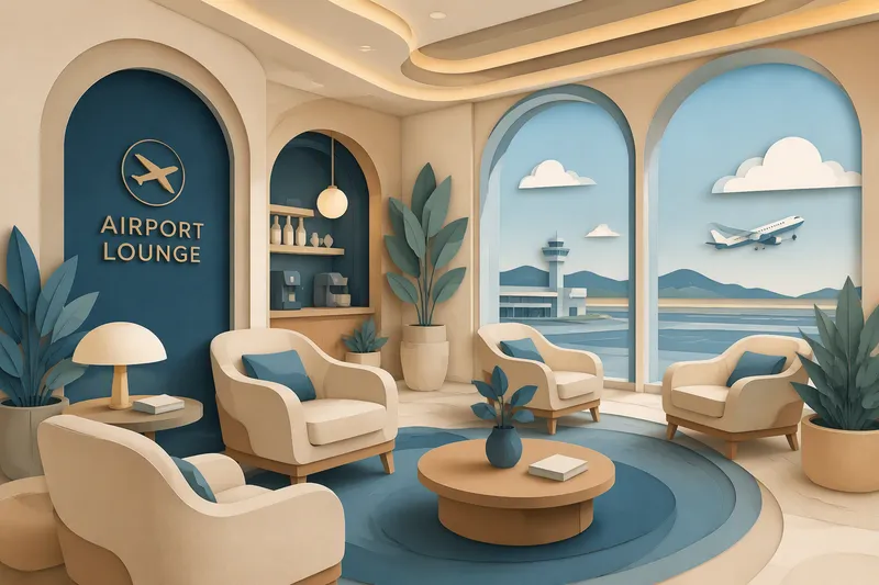 Moderni ja ylellinen lentokenttälounge