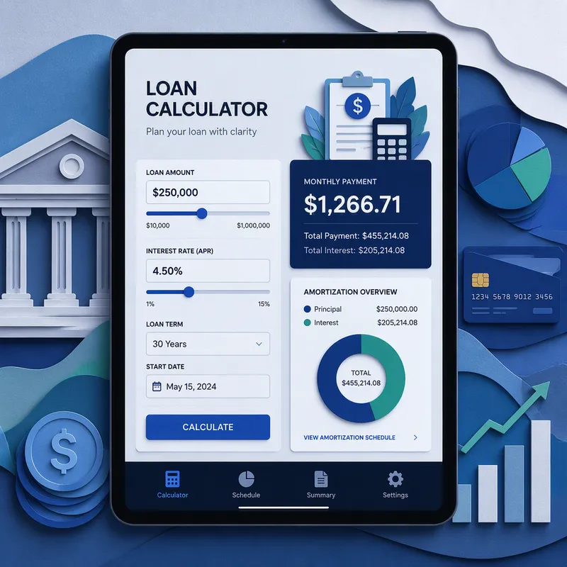 Lainalaskuri digitaalisella näytöllä Lainalaskuri digitaalisella näytöllä