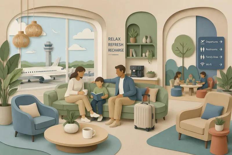 Moderni ja viihtyisä lentokenttälounge